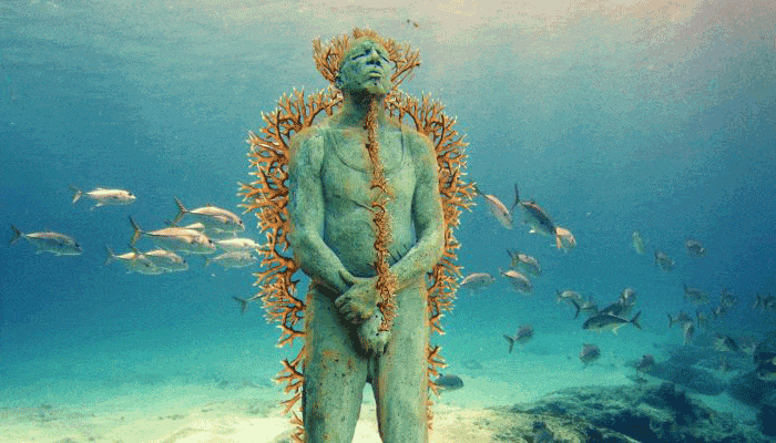man on fire underwater museum